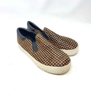 ASH Jam Houndstooth Check Pony Hair Platform Sneaker Size 41 /‎ US 10